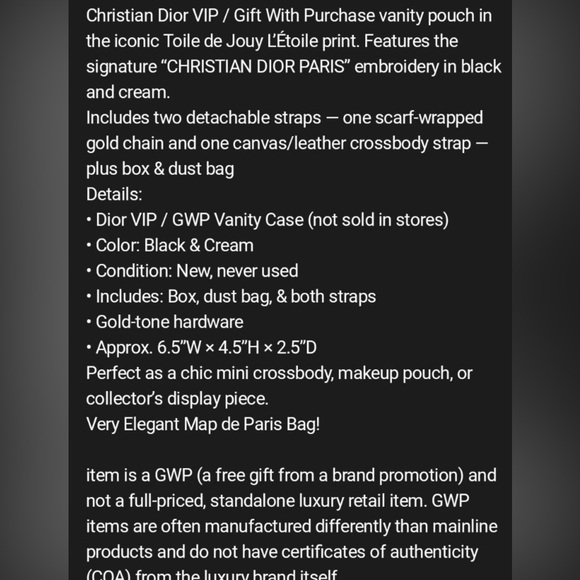 GWP GIFT WITH PURCHASE DIOR BEAUTY Crossbody/Handbag - Picture 6 of 6